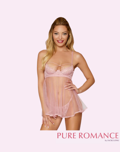 Peekaboo Lace & Mesh Babydoll Set