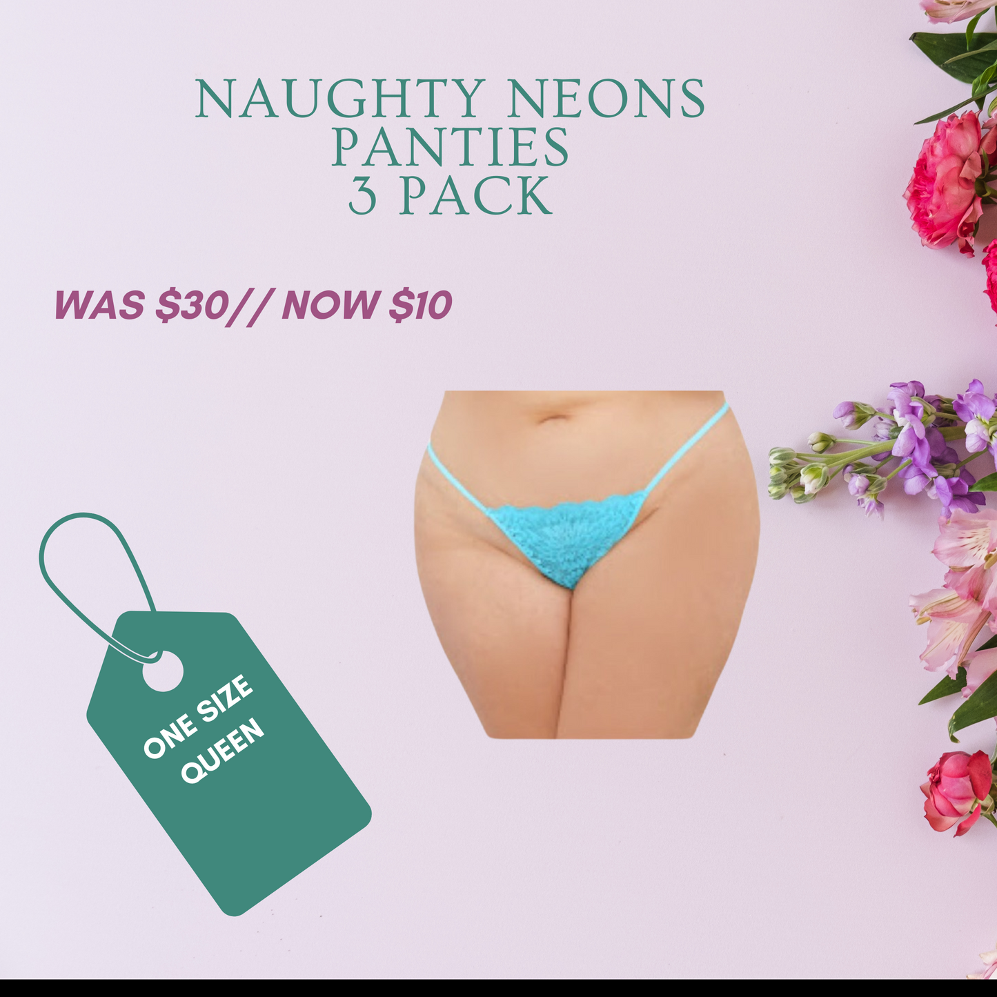 Naughty Neon Panties 3 pack